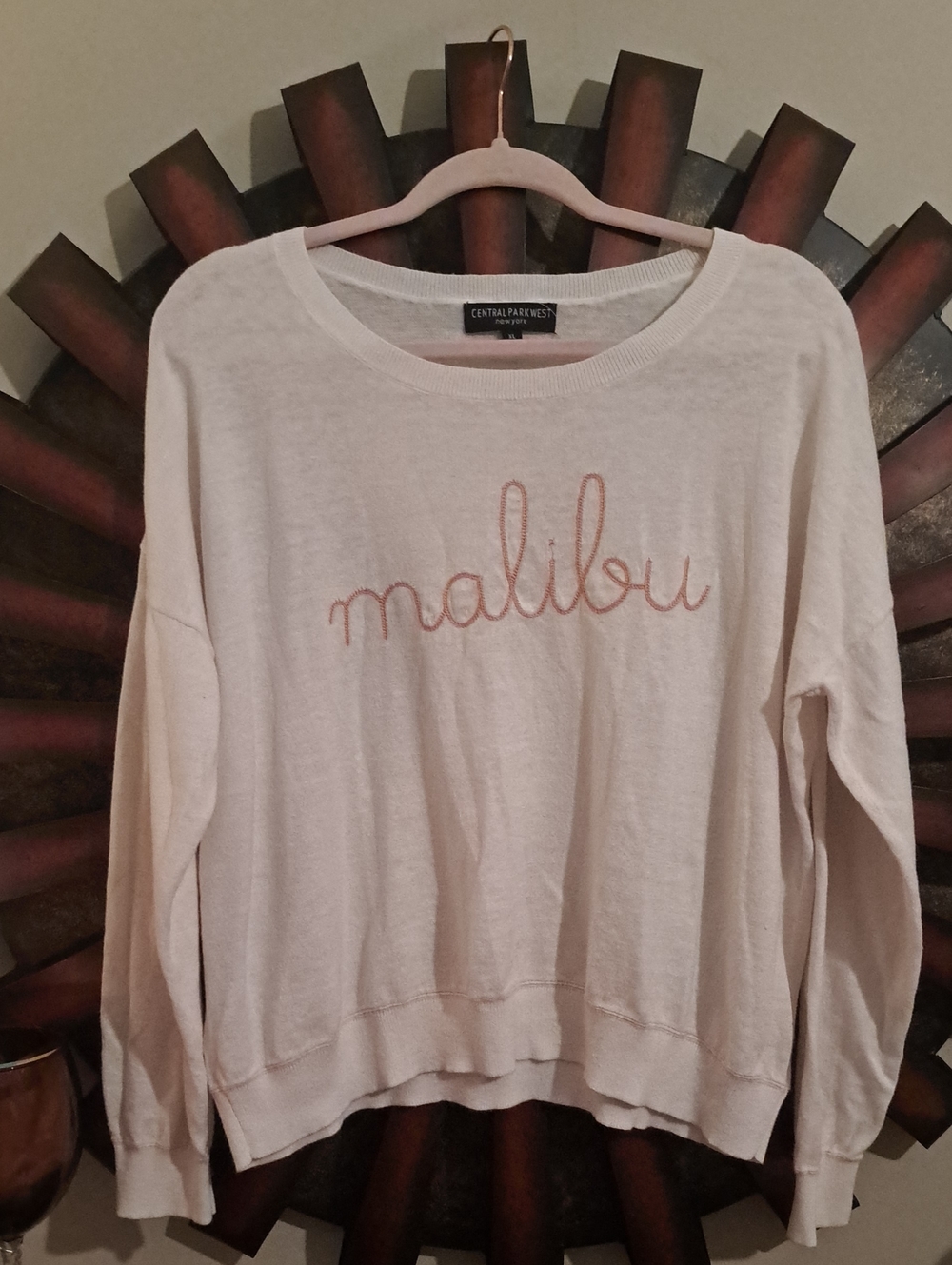 Central Park West Light Pink 'Malibu' Pullover Sweatshirt